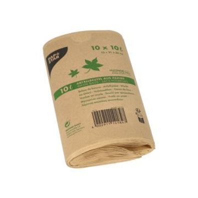 Abfallsäcke für Kompost 10l, braun, 35x21x15cm, Papier, 10 St/Ro