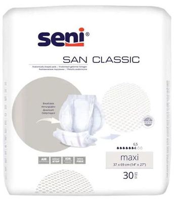 Seni San Classic Maxi Inkontinenzhosen 30 Stück, Atmungsaktiv, Elastischer Bund