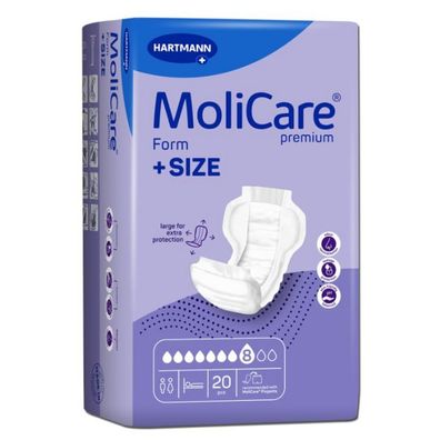 MoliCare Premium Form Inkontinenzeinlagen 8 Tropfen Saugstärke, 32 Stück