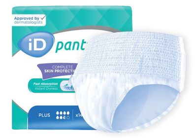 iD Pants Plus Einweg-Inkontinenz-Pants, Größe M, Blau, 14 Stück