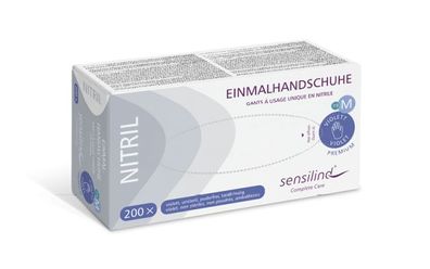 Sensilind Nitril Einmalhandschuhe Premium Violett, Größe M, Puderfrei
