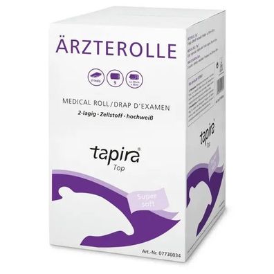 TAPIRA Top Ärzterolle Zellstoff, Hochweiß, 59cm x 50m, 135 Blatt