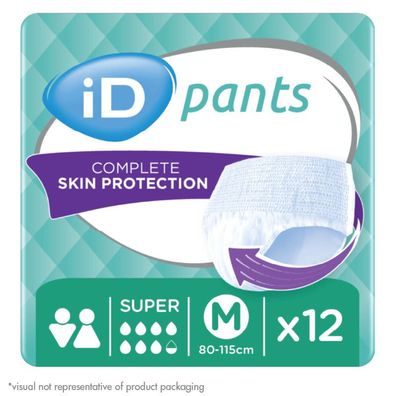 iD Pants Super Inkontinenzhosen Größe M, Grün, 12 Stück Packung
