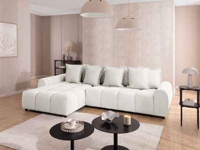 Bubble - Ecksofa mit losen Rückenkissen und Sitzfläche in Bubble-Optik