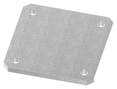 Ankerplatte 150x150x10 mm 4 Bohrungen | Stahl roh