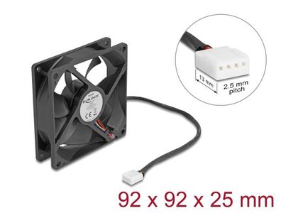Delock Axiallüfter 24 V DC, 92 x 92 x 25 mm schwarz