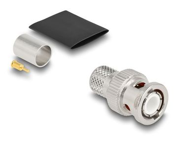 Delock BNC Stecker zum Crimpen LMR 400 mit passendem Schrumpfschlauch
