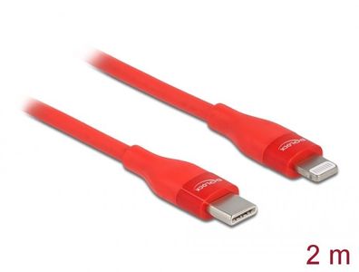 Delock Daten- und Ladekabel USB Type-C? zu Lightning? rot 2 m MFi