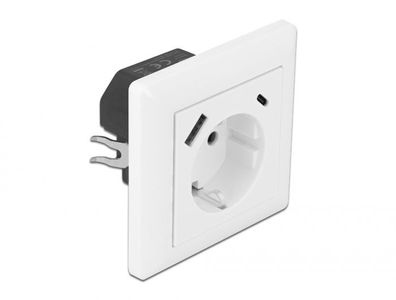 Delock Einbausteckdose mit 2 USB Ladeports 3,4 A, 1 x USB Typ-A