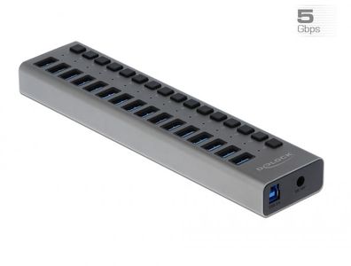 Delock Externer SuperSpeed USB Hub mit 16 Ports + Schalter
