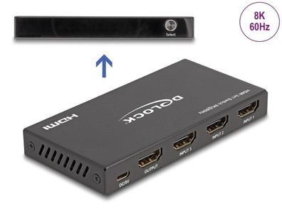 Delock HDMI Switch 3 x HDMI in zu 1 x HDMI out 8K 60 Hz