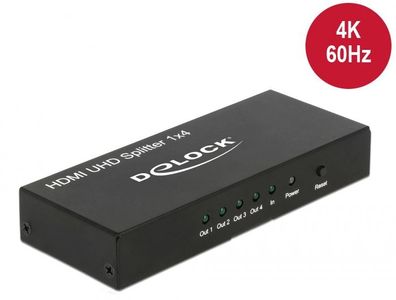 Delock HDMI UHD Splitter 1 x HDMI in > 4 x HDMI out 4K