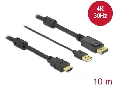 Delock HDMI zu DisplayPort Kabel 4K 30 Hz 10 m