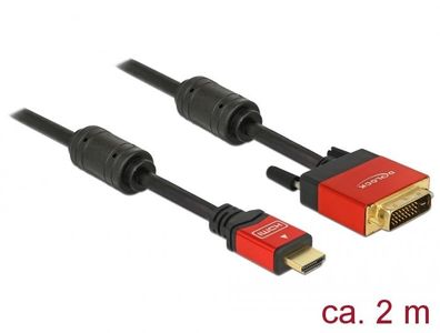 Delock High Speed HDMI Kabel, HDMI A Stecker > DVI Stecker 2 m