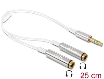 Delock Kabel Audio Splitter Klinke 3,5 mm 3 Pin > 2x Klinkenbuchse 3,5 mm 3 Pin