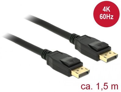Delock Kabel DisplayPort 1.2 Stecker > DisplayPort Stecker 1,5 m schwarz 4K
