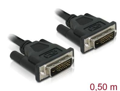 Delock Kabel DVI 24 + 1 Stecker > DVI 24 + 1 Stecker 0,5 m schwarz