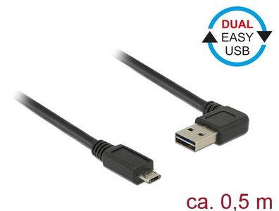 Delock Kabel EASY-USB 2.0 Typ-A Stecker gewinkelt links / re