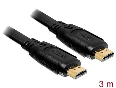 Delock Kabel HDMI A Stecker > HDMI A Stecker flach 3 m