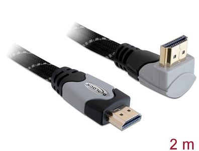 Delock Kabel HDMI A Stecker > HDMI A Stecker gewinkelt 4K 2 m