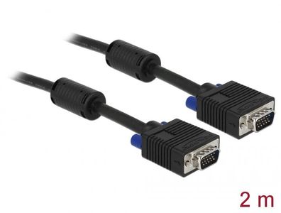 Delock Kabel Monitor SVGA Stecker/Stecker 2m schwarz
