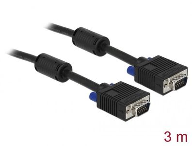 Delock Kabel Monitor SVGA Stecker/Stecker 3m schwarz