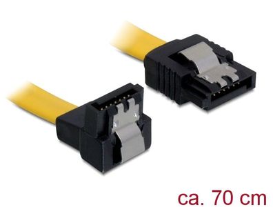 Delock Kabel SATA 6 Gb/s unten gewinkelt 70cm gelb
