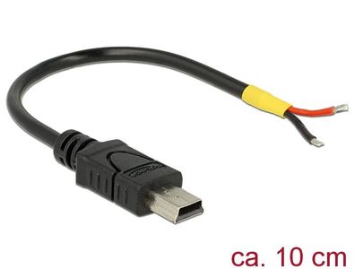 Delock Kabel USB 2.0 Mini-B Stecker > 2x offene Kabelenden Strom 10 cm Raspberry