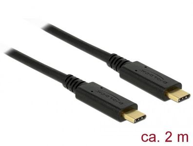 Delock Kabel USB 3.1 Gen 1 USB Type-C? St. > USB Type-C? St. E-Marker 2m schwarz