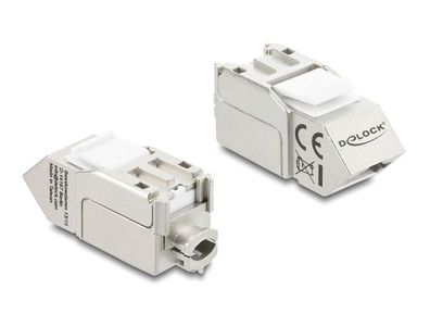 Delock Keystone Modul RJ45 Buchse zu LSA Cat.6A 45° gewinkelte Buchse geschirmt