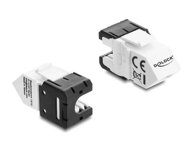 Delock Keystone Modul RJ45 Buchse zu LSA Cat.6A 45° gewinkelte Buchse ungeschirm