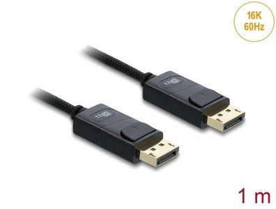 Delock Koaxiales DisplayPort Kabel 16K 60 Hz 80 Gbps mit Geflechtmantel 1 m