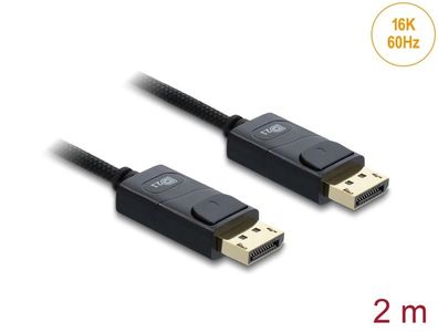Delock Koaxiales DisplayPort Kabel 16K 60 Hz 80 Gbps mit Geflechtmantel 2 m