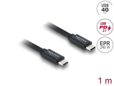 Delock Koaxiales USB 40 Gbps Kabel USB PD 3.1 240 W 1 m