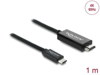 Delock Koaxiales USB Type-C? zu HDMI Kabel (DP Alt Mode) 4K 60 Hz mit Geflechtma