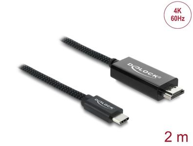 Delock Koaxiales USB Type-C? zu HDMI Kabel (DP Alt Mode) 4K 60 Hz mit Geflechtma