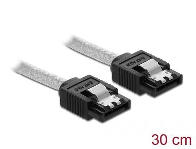 Delock SATA 6 Gb/s Kabel 30 cm transparent