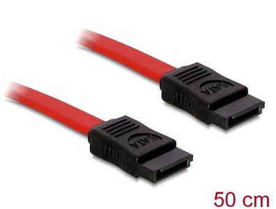 Delock SATA Kabel 50cm gerade/gerade rot