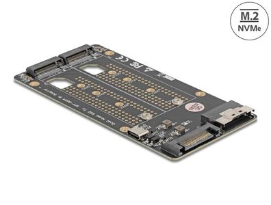 Delock SFF-8654 8i zu 2 x M.2 Key M NVMe SSD Konverter