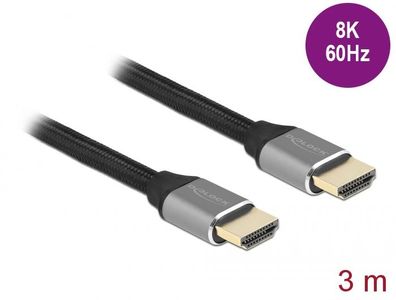Delock Ultra High Speed HDMI Kabel 48 Gbps 8K 60 Hz grau 3 m zertifiziert