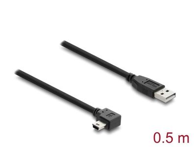 Delock USB 2.0 Kabel Typ-A Stecker zu Typ Mini-B Stecker rechts gewinkelt 0,5 m