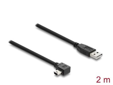 Delock USB 2.0 Kabel Typ-A Stecker zu Typ Mini-B Stecker rechts gewinkelt 2 m
