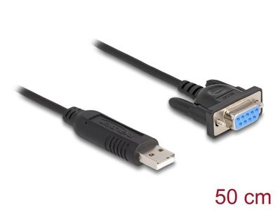 Delock USB 2.0 zu Seriell RS-232 Adapter Sub-D 9 Buchse mit Schrauben kompaktem