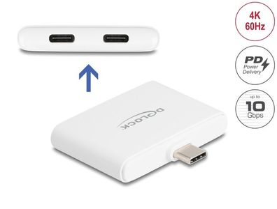 Delock USB Type-C? Adapter zu USB-C? Daten 10 Gbps und Video 4K 60 Hz + USB Type