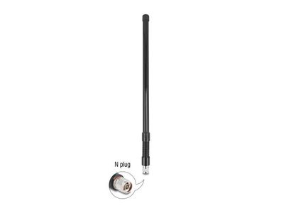 Delock WiFi 5,8 GHz Antenne N Stecker 7 dBi omnidirektional mit Stahlfeder schwa