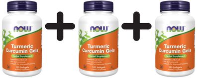 3 x NOW Foods Curcumin - 120 softgels