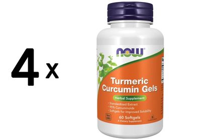4 x NOW Foods Curcumin - 60 softgels