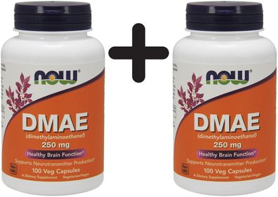 2 x NOW Foods DMAE, 250mg - 100 vcaps