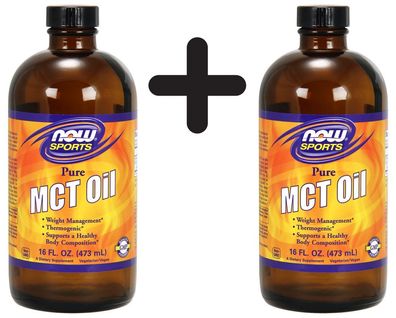 2 x NOW Foods MCT Oil, 100% Pure - 473 ml