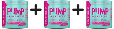 3 x Nutrend Pump Pre-Workout, Bubble Gum - 225g